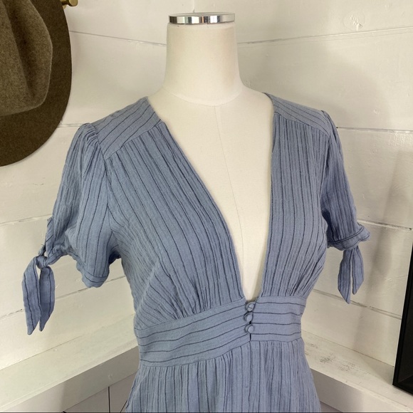 Lost + Wander Blue Striped Gauze Dress - Picture 6 of 8